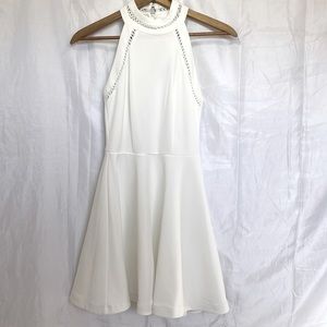 White Knee Length Dress.